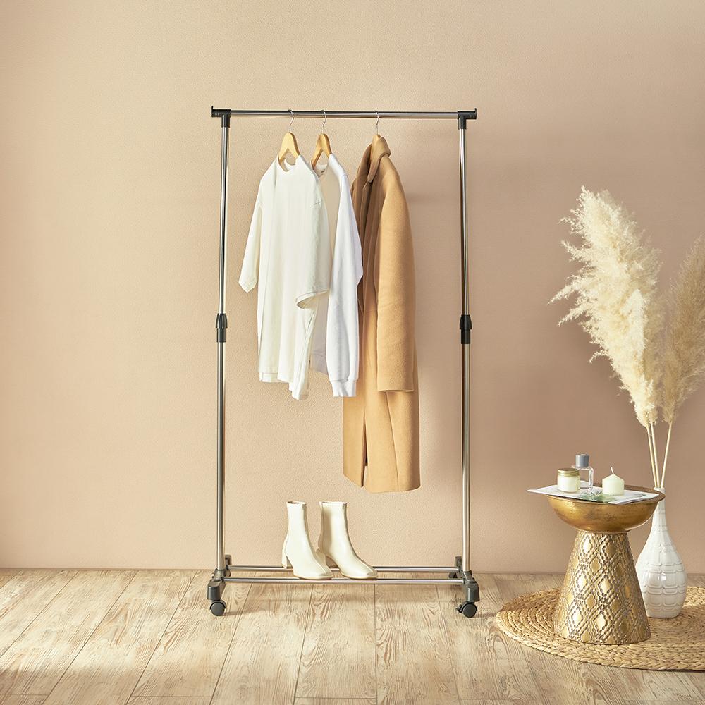 VETTA Вешалка напольная телескоп., на колесах, металл, пластик, 80x42x80(160)см, арт.№ 465-119