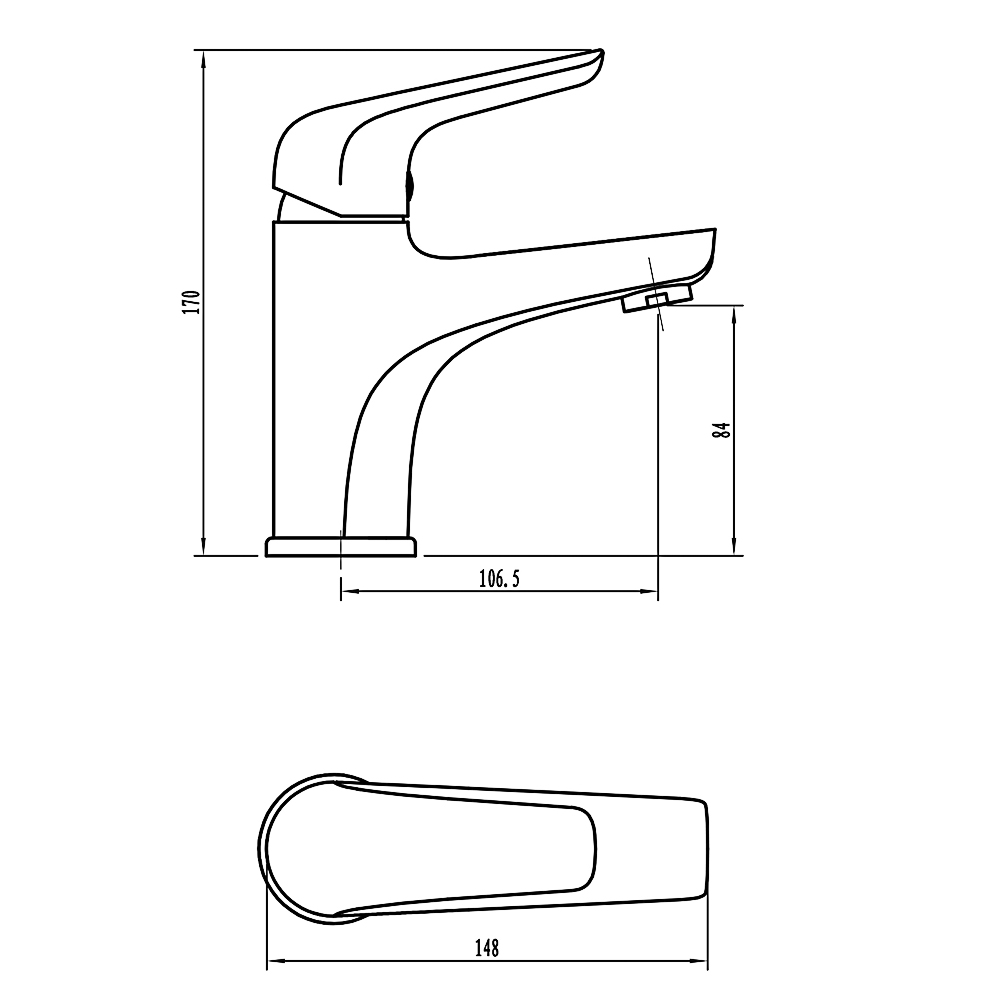СоюзКран Смеситель для раковины, керам. картридж 35мм, хром, цинк, SK02-M126, арт.№ 567-085