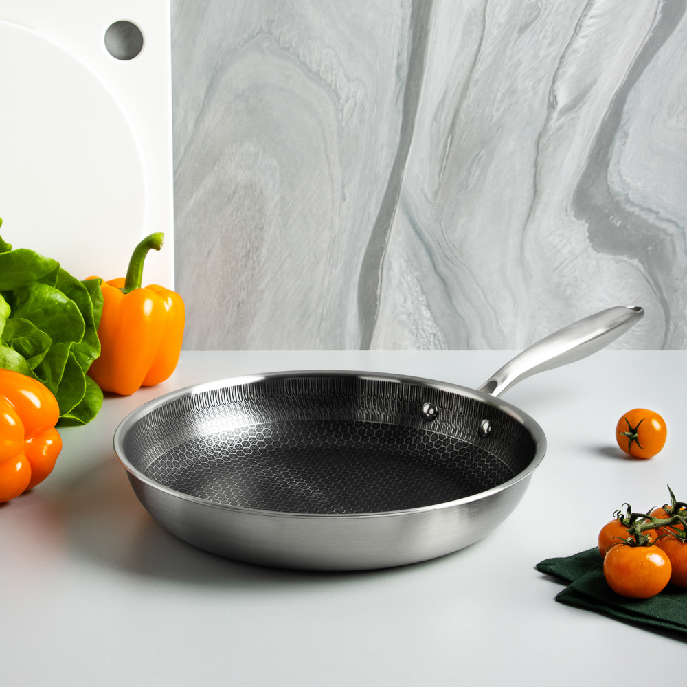 SATOSHI Савона Сковорода Triply 3-х слойная 28х5,3см, нерж.сталь 18/10, антиприг.покр. "соты", инд, арт.№ 822-269