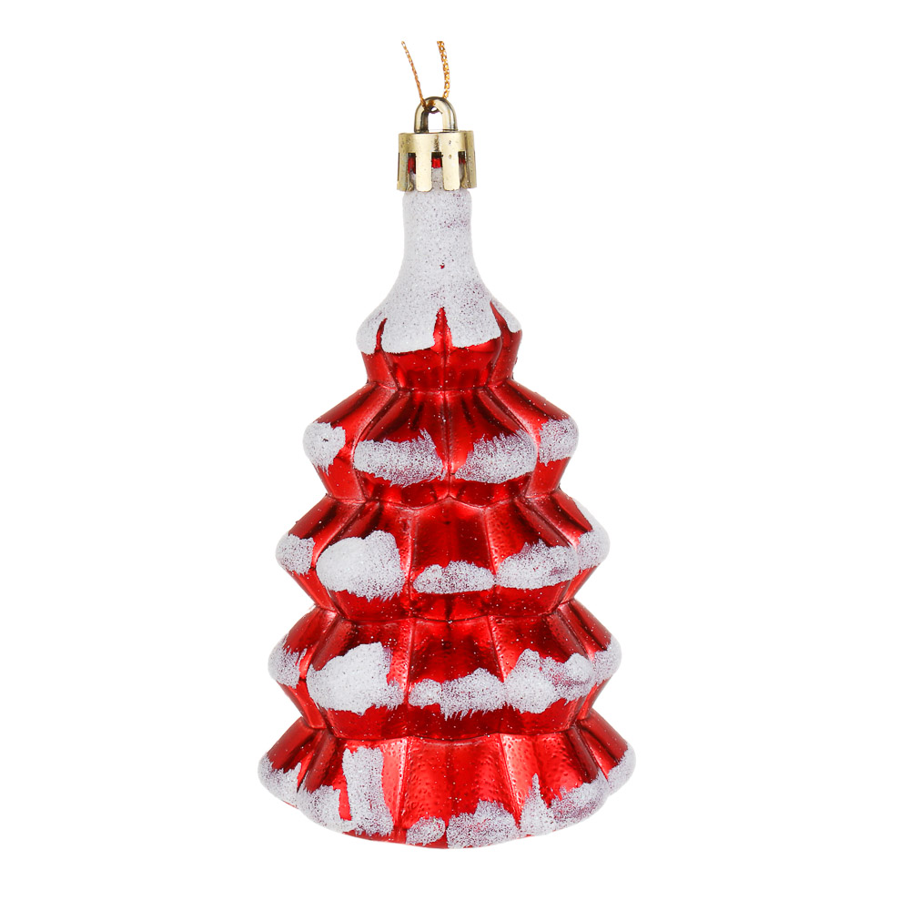 СНОУ БУМ Набор декоративных украшений "Елочки" 2шт, 6х5х11см, пластик, 2 дизайна, арт.№ 374-595