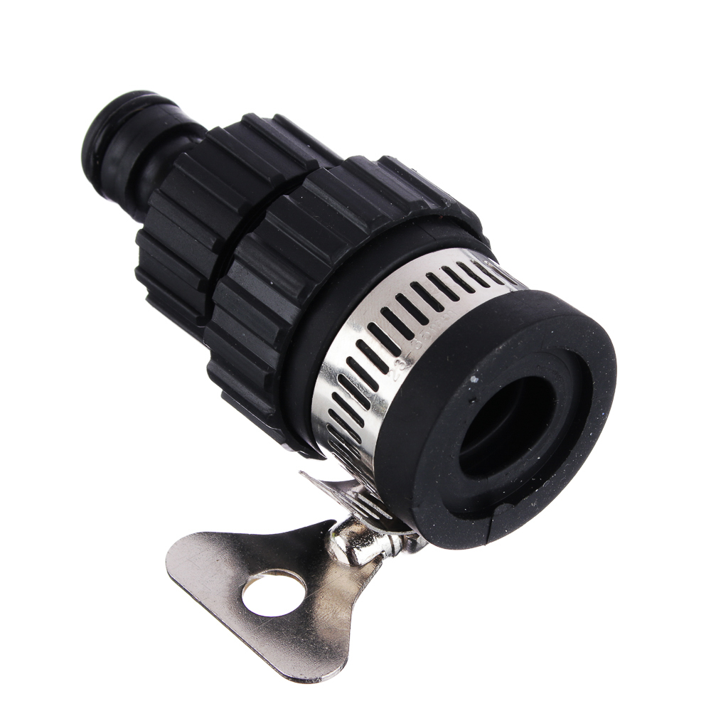 INBLOOM Штуцер для безрезьбовых кранов d1/2" - 3/4", с хомутом, пластик, арт.№ 160-022