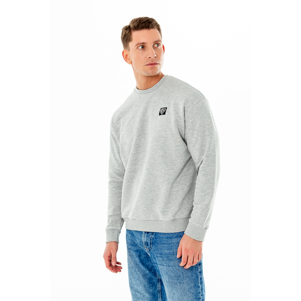 BY Свитер мужской, хлопок, размеры S-XXL, цвет серый, арт.№ 830-637