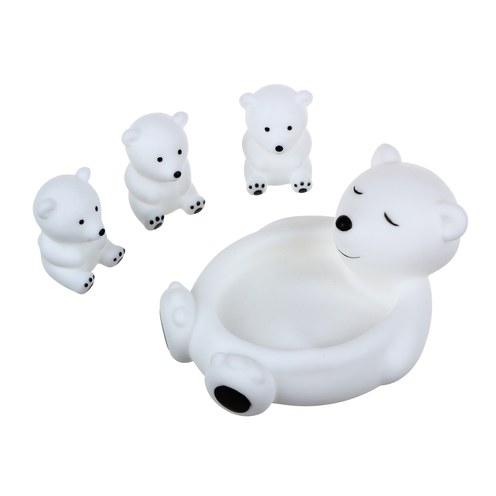 ИГРОЛЕНД Набор игрушек для купания, ПВХ, 4 предмета, 9x12x10см, 3 дизайна, арт.№ 274-194