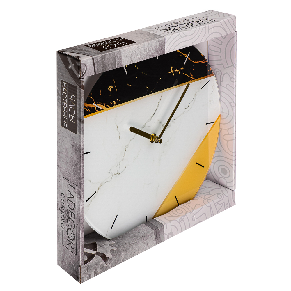 LADECOR CHRONO Часы настенные круглые, 30 см, стекло, арт.22-1, арт.№ 581-012