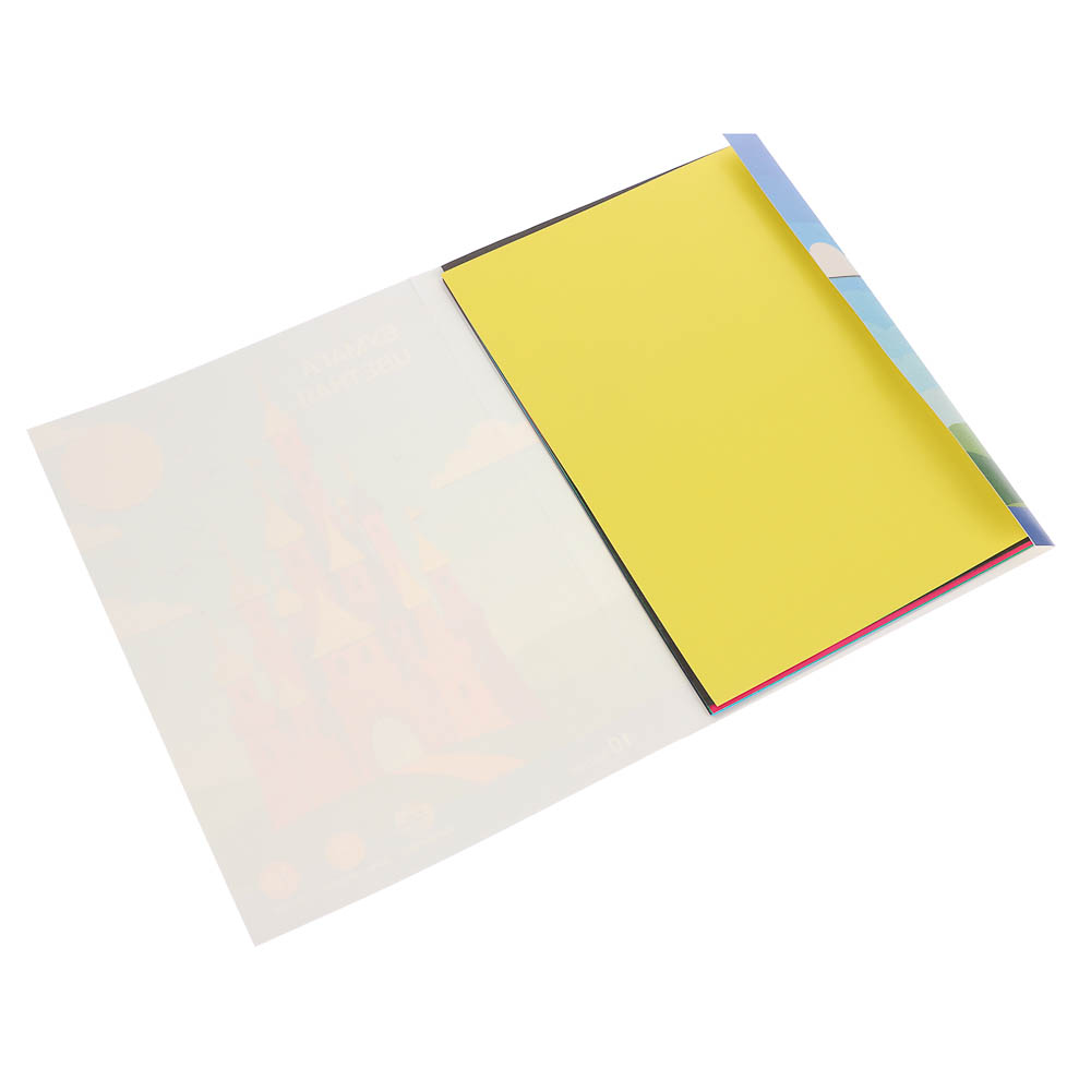 Бумага цветная ClipStudio "Альфа", А4, двухстор., мел. бум, 10л., 10цв.(вкл.золот. и сереб), арт.№ 558-071