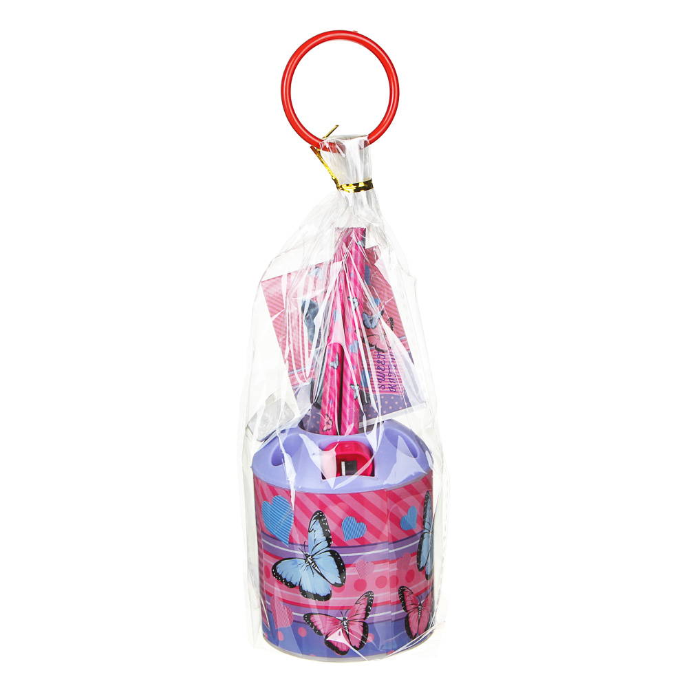 Свит Китти Набор канц.в стакане, 8 предметов: линейка,2 карандаша, точилка, ластик, ножницы, блокнот, арт.№ 234-026