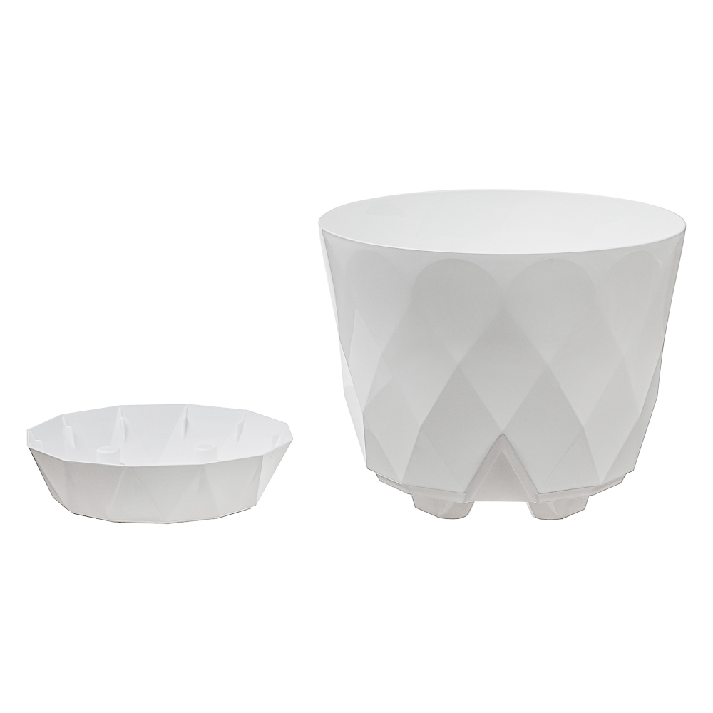 Горшок Laurel 4,5л, d22см, h19см с поддоном белый, арт.№ 164-378