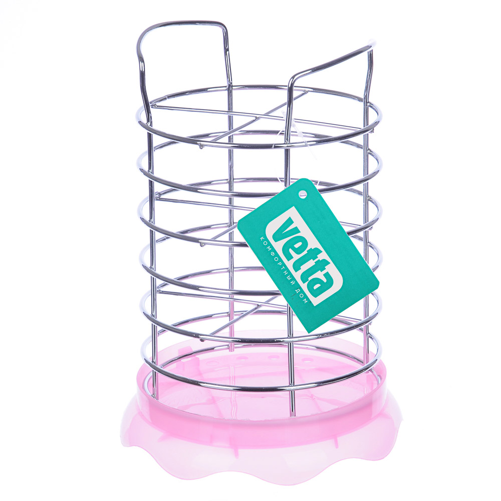 VETTA Сушилка для столовых приборов с поддоном , металл, пластик, d13х11см, 3 цвета, АЕ-419, арт.№ 485-017