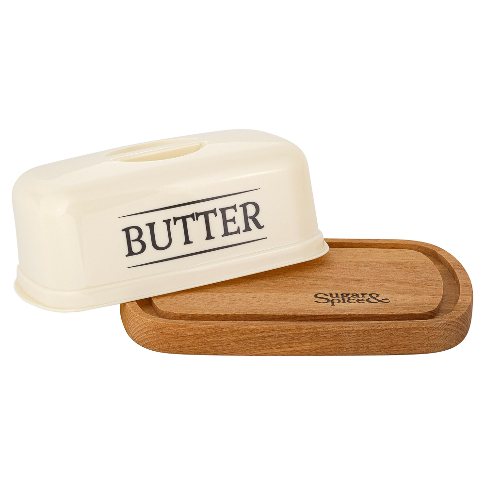 Масленка Sugar&Spice Rosemary "Butter" деревянная 18х9,5х6,5см, пластик, дерево, арт.№ 861-007