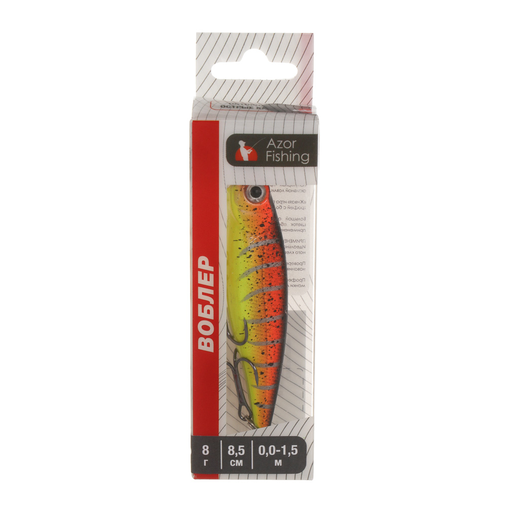 Воблер "Эктив Минноу" тм AZOR FISHING, F, 8,0гр, 85мм, 0,0-1,5м, 5 цветов, арт.№ 145-183
