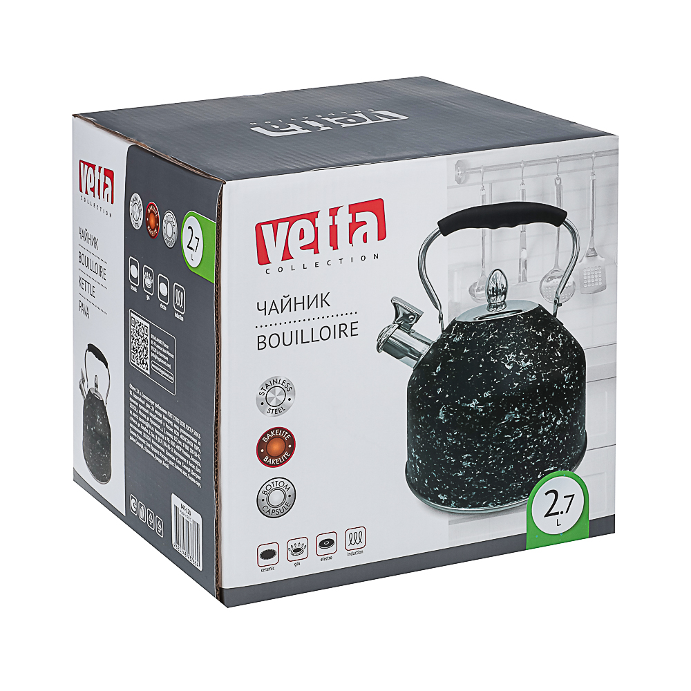 VETTA Чайник стальной 2,7л "Терра", индукция, арт.№ 847-120