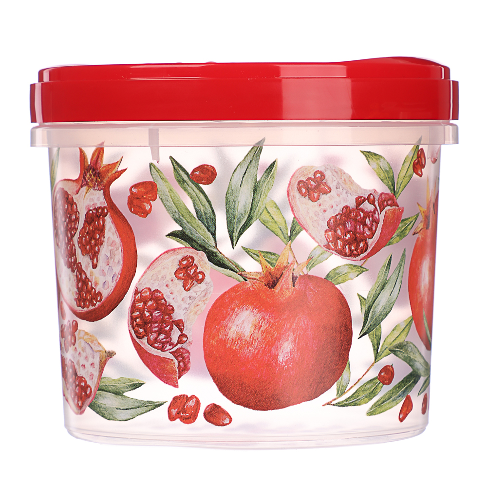 Банка с завинчивающейся крышкой 0,7л, декор Гранат, пластик, арт.№ 861-442