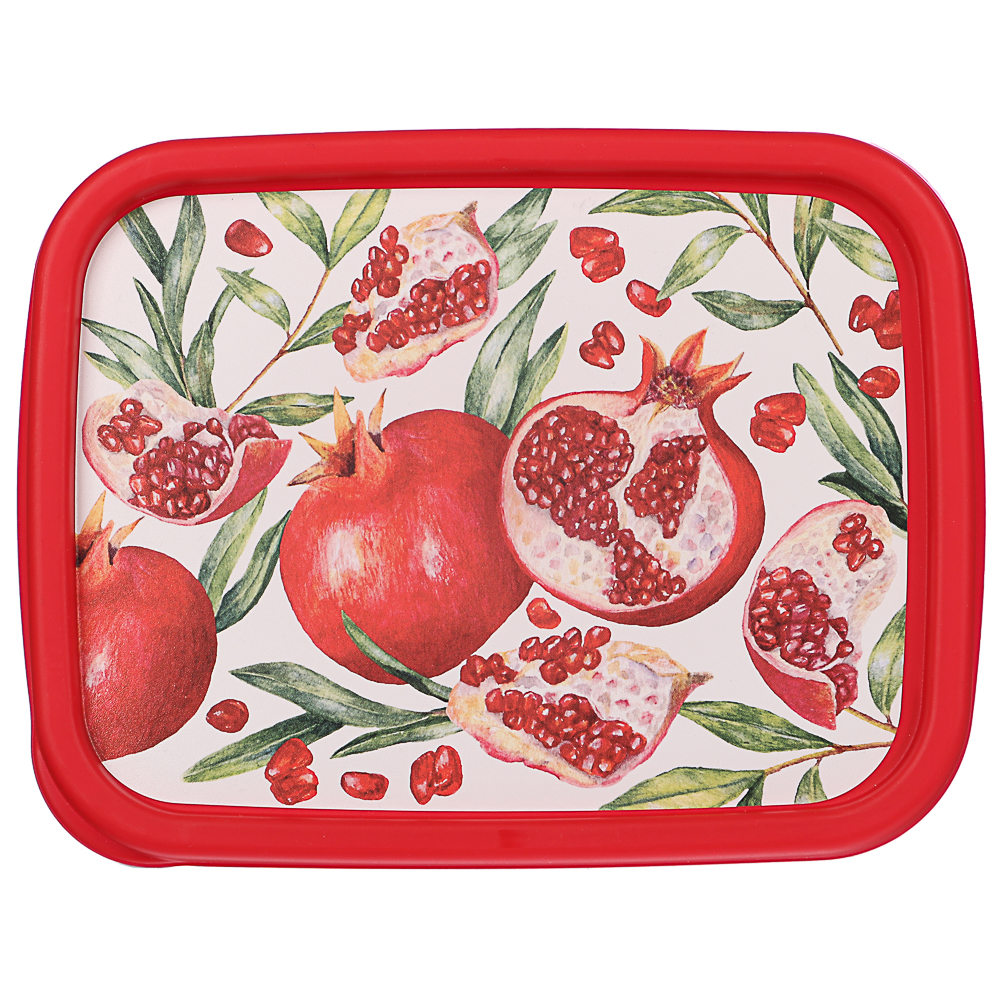 Контейнер для продуктов прямоугольный 0,85л, декор Гранат, пластик, арт.№ 861-445