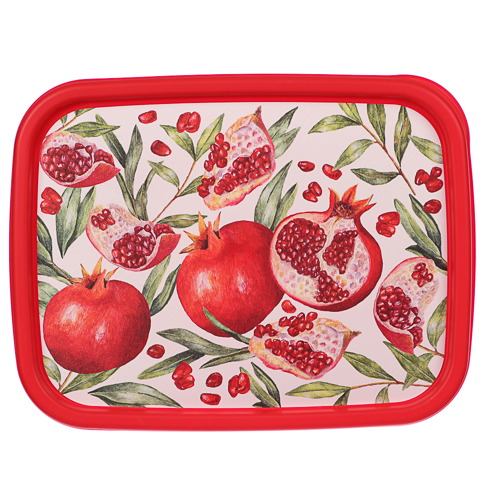 Контейнер для продуктов прямоугольный 1,5л, декор Гранат, пластик, арт.№ 861-446