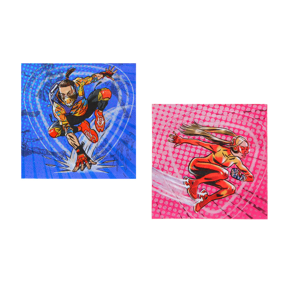 BY Супергерои вселенной Салфетки бумажные 12шт, праздничные, 33х33см, арт.№ 530-257