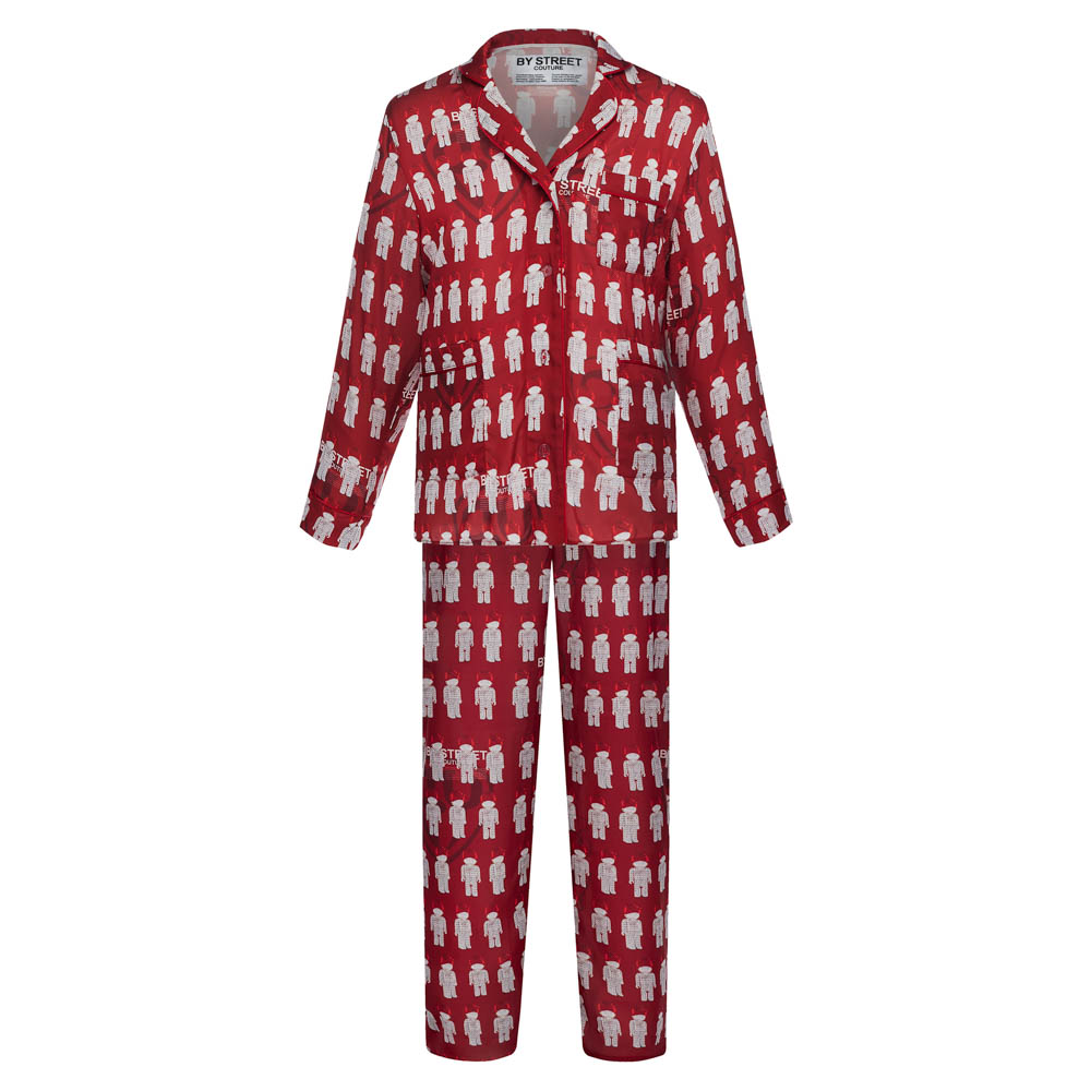 Пижама "Card" red, женская, красный с рисунком, разм. one size, арт.№ 080-032