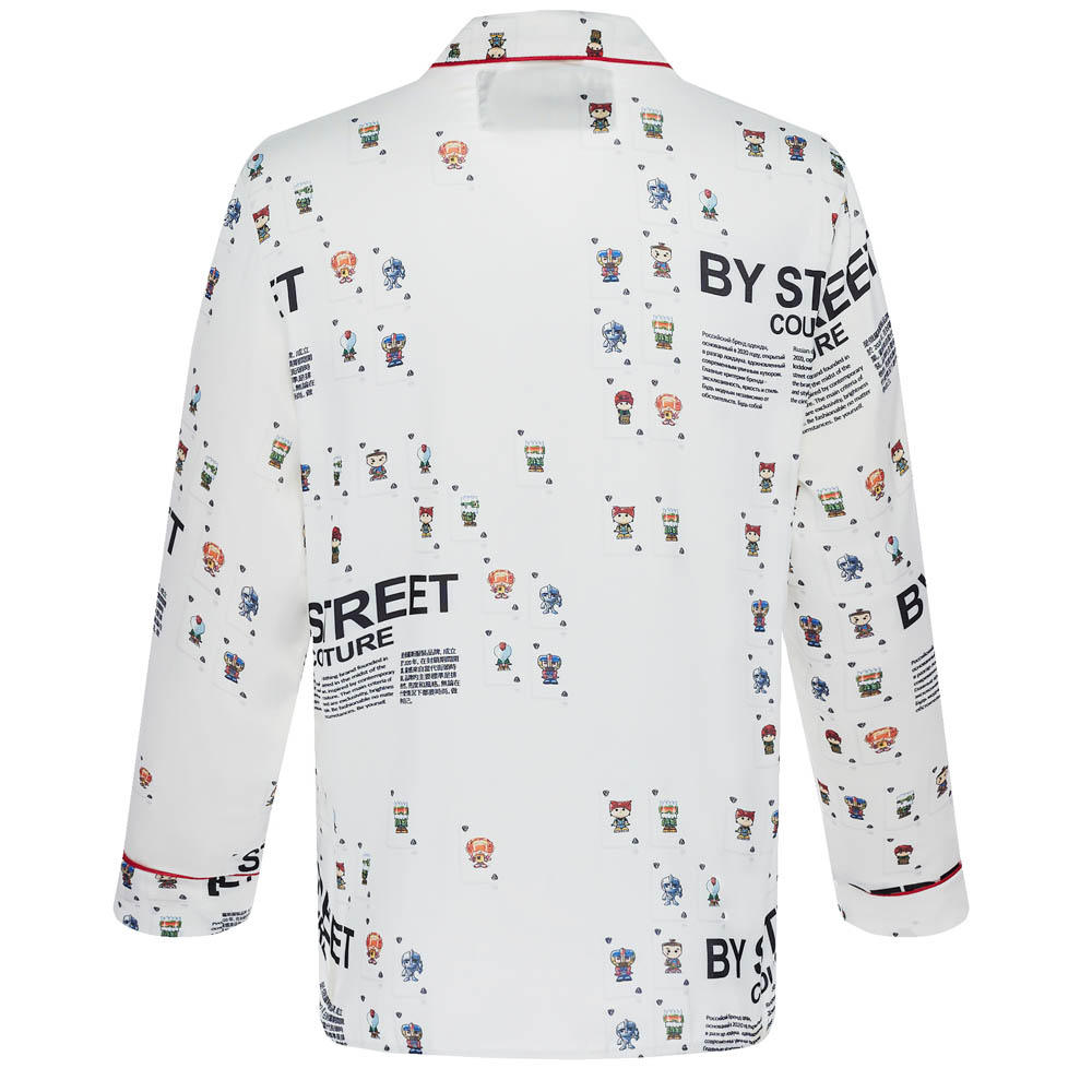 Пижама "Cards" white, мужская, белый с рисунком, разм. one size, арт.№ 080-035