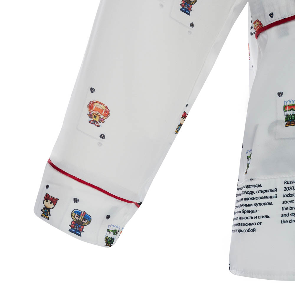 Пижама "Cards" white, мужская, белый с рисунком, разм. one size, арт.№ 080-035