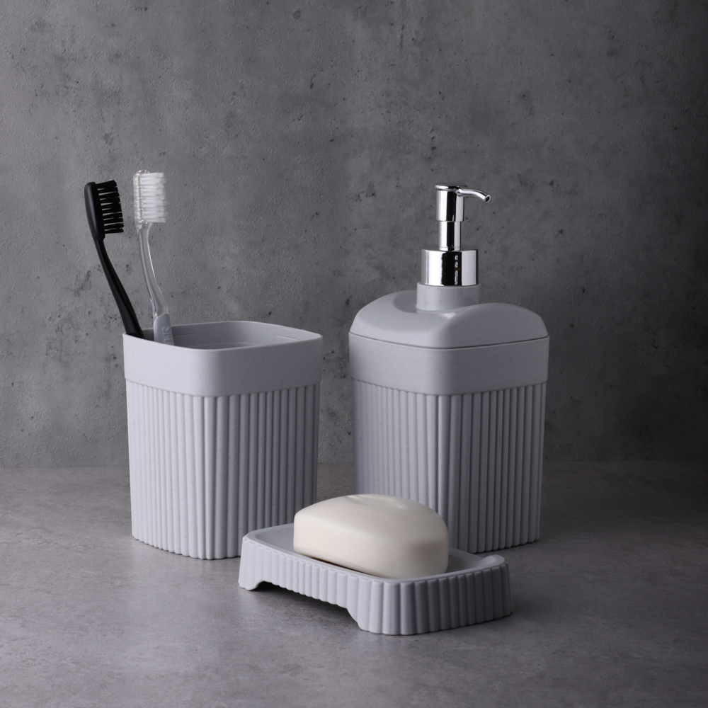 Диспенсер для жидкого мыла "Velvet" 90х90х187мм, 0,65л, светло-серый флэк, арт.№ 463-330