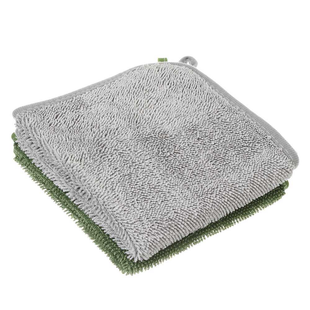 Салфетка для уборки с ворсом тм VETTA, с петелькой, 30x30 см, микрофибра 500г/м2, 2 цвета, арт.№ 448-388