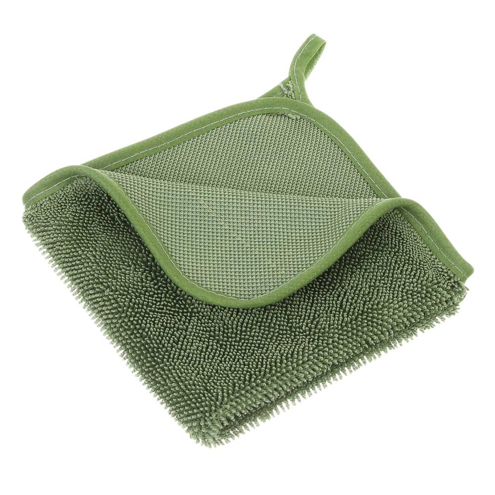 Салфетка для уборки с ворсом тм VETTA, с петелькой, 30x30 см, микрофибра 500г/м2, 2 цвета, арт.№ 448-388