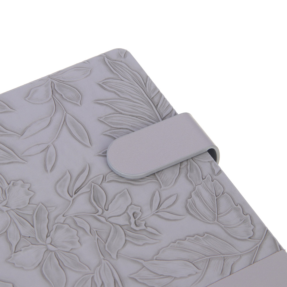 Ежедневник на 2025 "ТИЗАН" А5, 352 стр., твердая обложка с поролоном, иск.кожа, магнитная застежка, серый, арт.№ 572-244