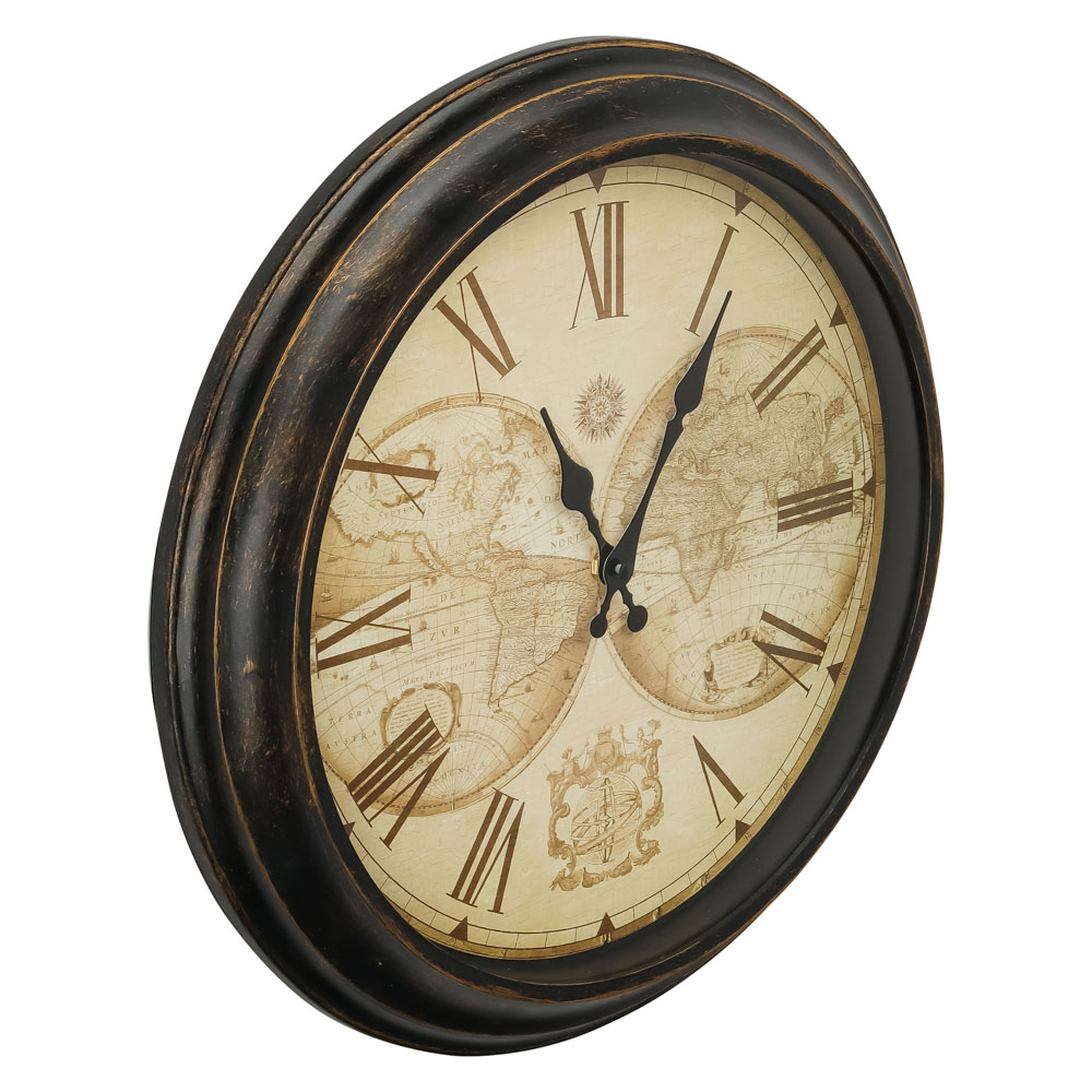 LADECOR CHRONO Часы настенные, пластик, 40,5x40,5x4,5 см, 1xAA, цвет коричневый, арт.№ 581-970