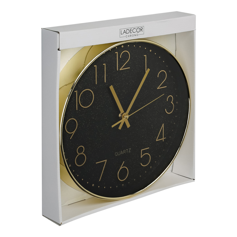 LADECOR CHRONO Часы настенные, пластик, 29,3x29,3x5 см, 1xAA, цвет серый космос, арт.№ 581-975