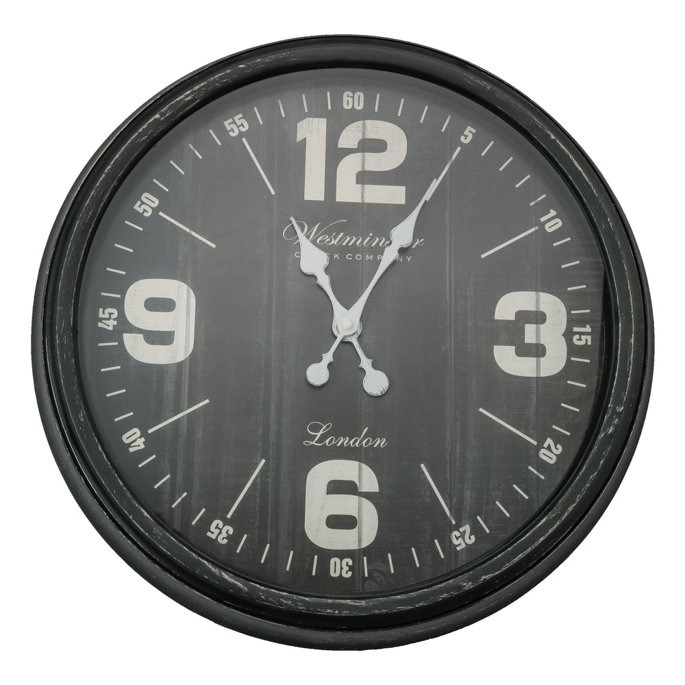 LADECOR CHRONO Часы настенные, пластик, 50,6x50,6x5 см, 1xAA, цвет черный, арт.2, арт.№ 581-964