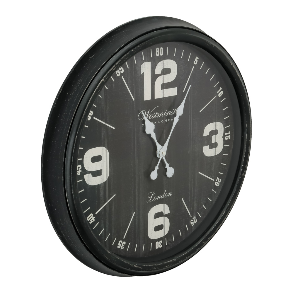 LADECOR CHRONO Часы настенные, пластик, 50,6x50,6x5 см, 1xAA, цвет черный, арт.2, арт.№ 581-964
