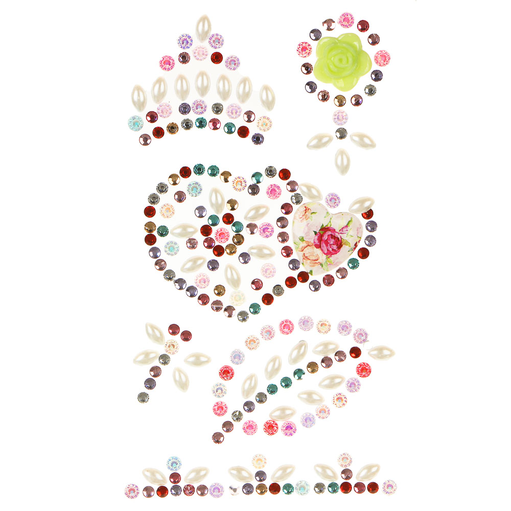 LADECOR Наклейка декоративная фигурные стразы, 18,5х8 см, ПВХ, 3 вида, арт.№ 503-542