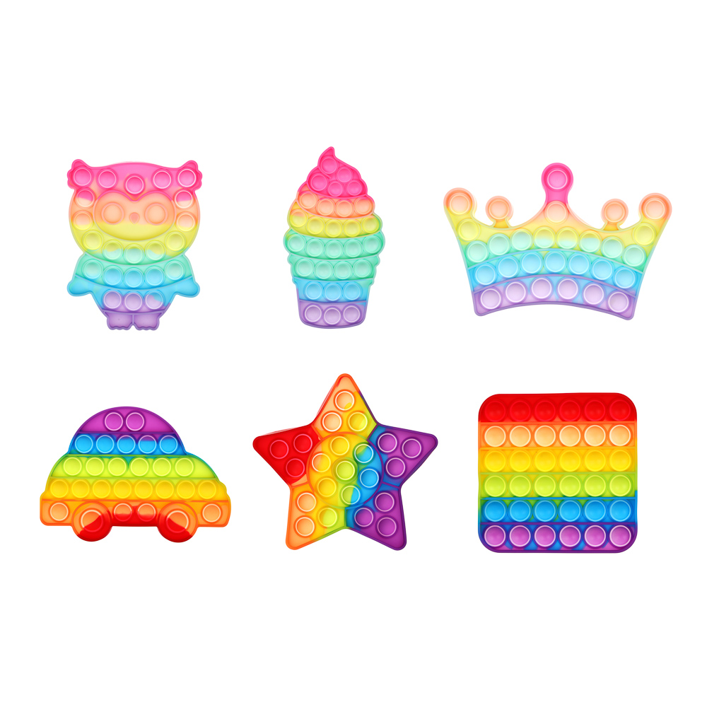 ИГРОЛЕНД Антистресс-головоломка POPIT, силикон, 12-17см, 6 дизайнов, арт.№ 214-039