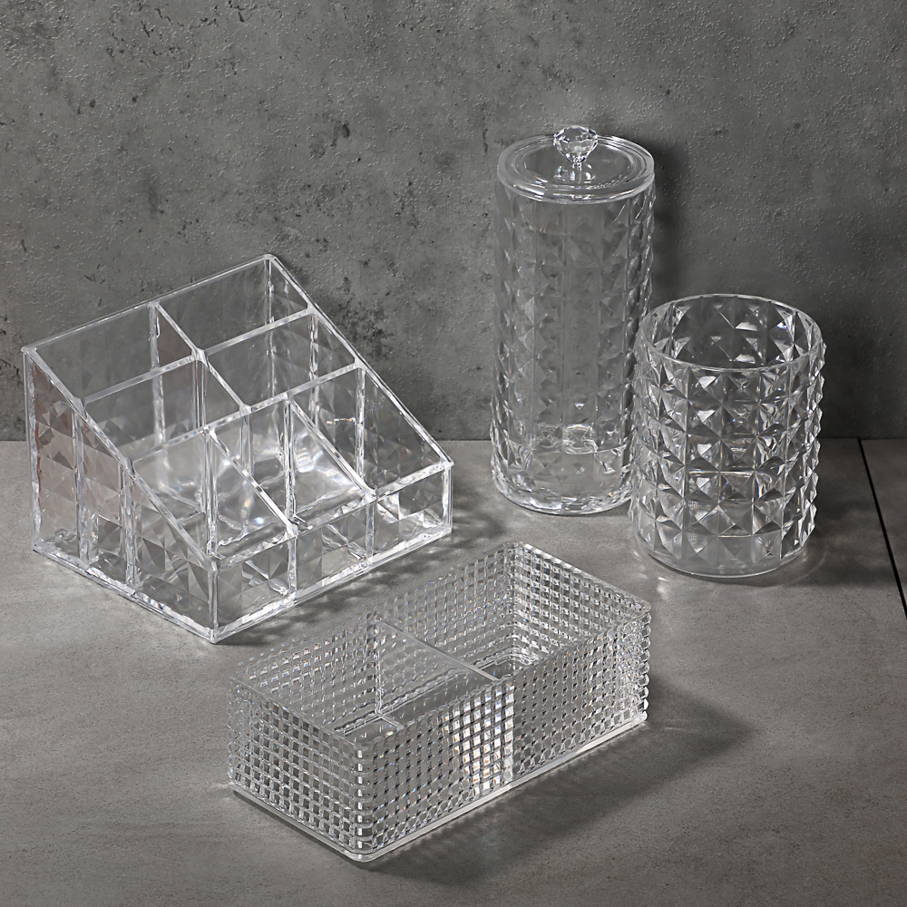 VETTA Стакан для кистей и косметики CRYSTAL, полистирол, 8x8x11 см, арт.№ 463-324