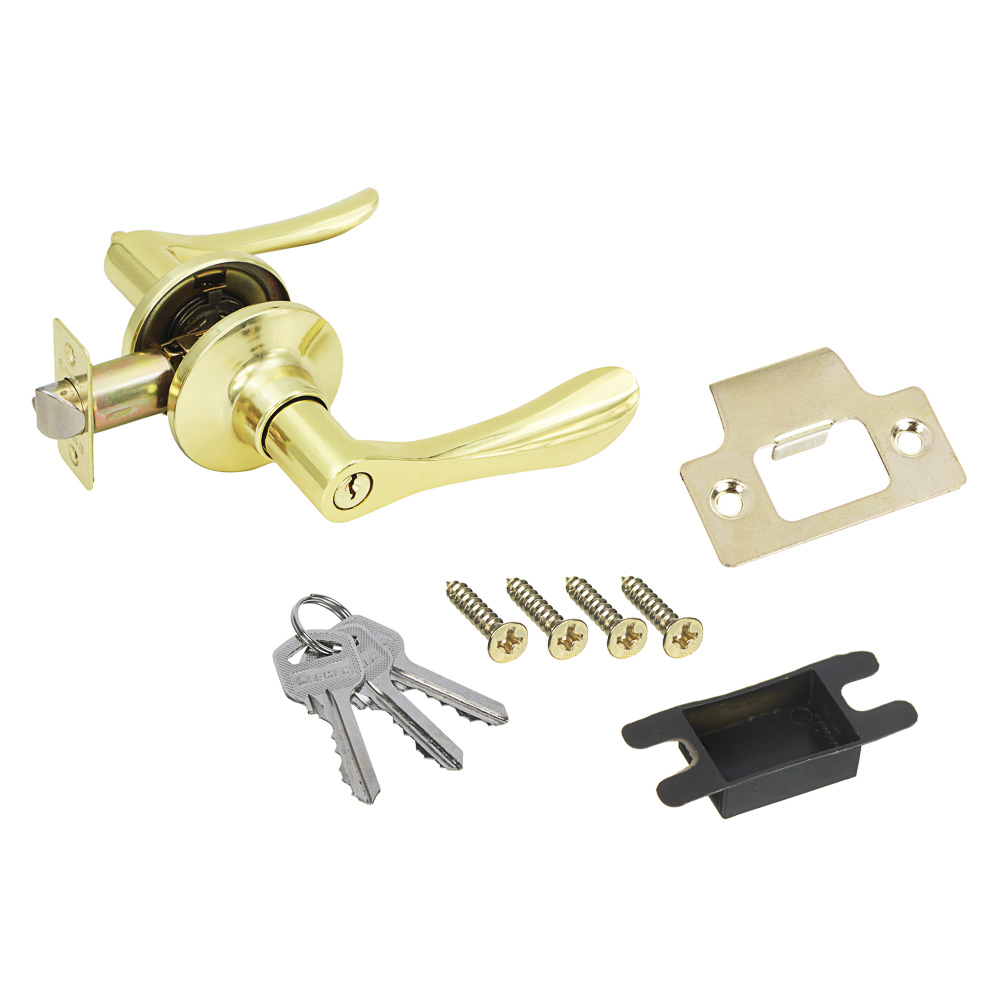 Комплект дверных ручек "ЗОЛОТО", с ключом, арт.№ 673-052