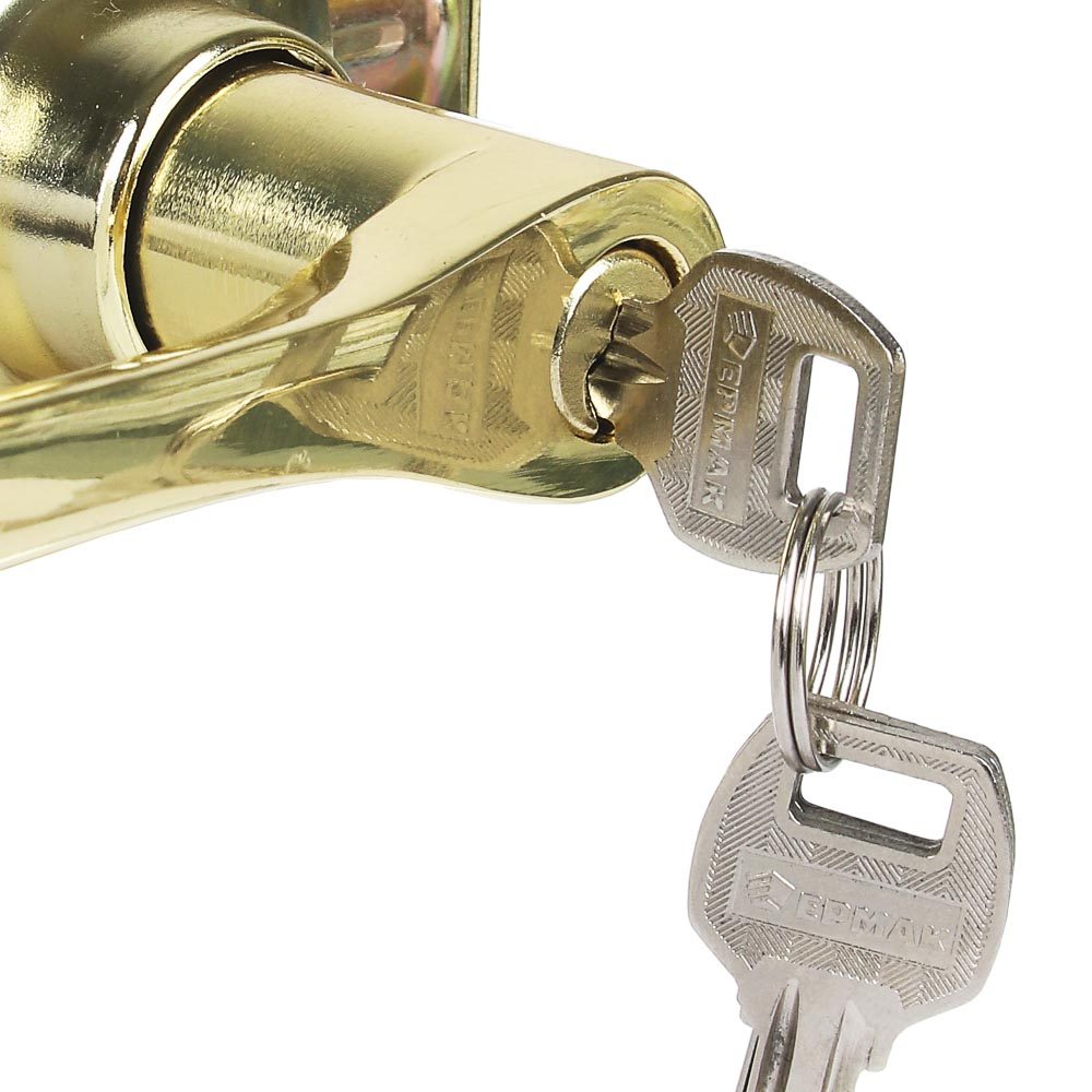 Комплект дверных ручек "ЗОЛОТО", с ключом, арт.№ 673-052