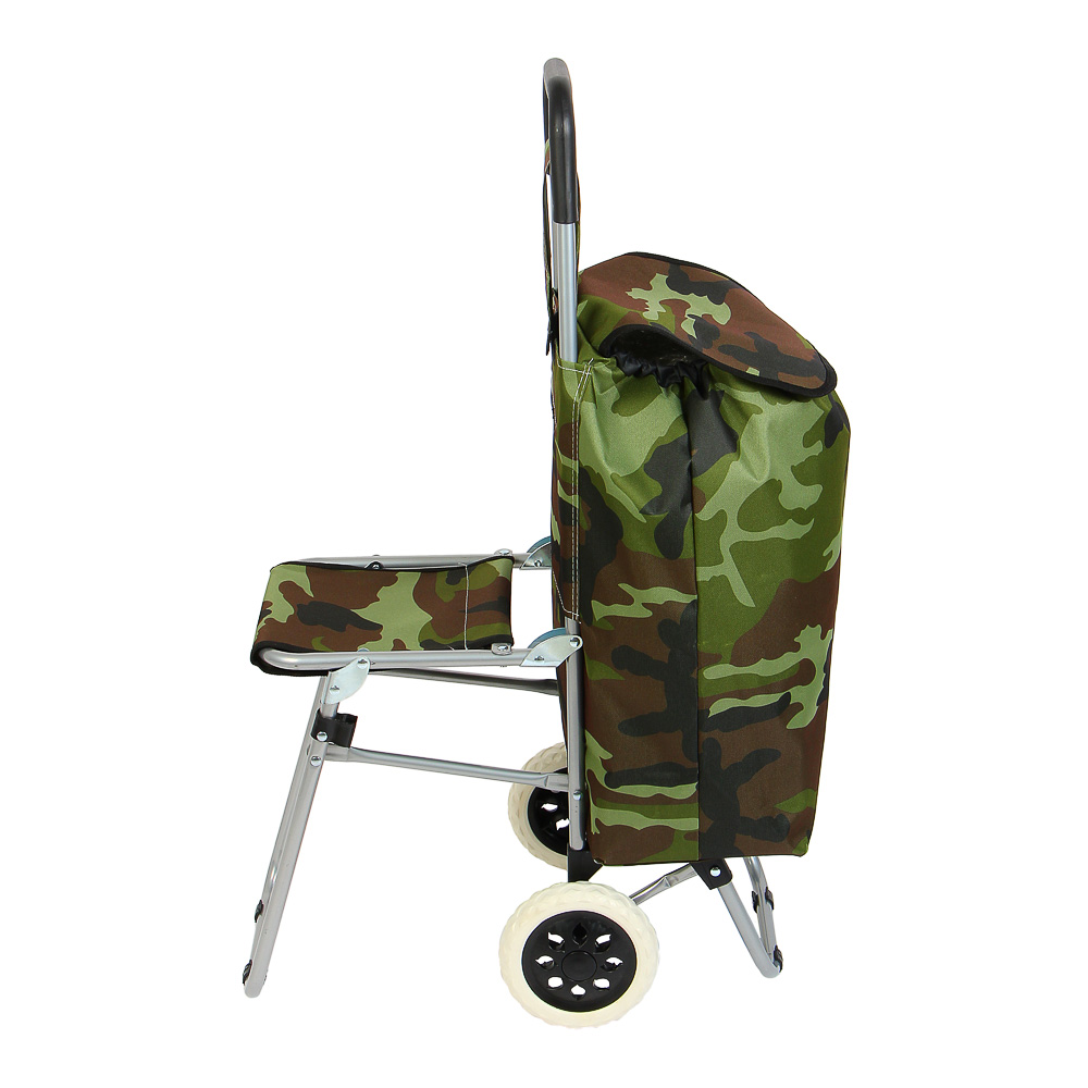 VETTA Тележка+сумка со стулом, сумка до 30кг, 31л, стул до 120кг, 44x94x26см, брезент, колеса d16см, арт.№ 467-220