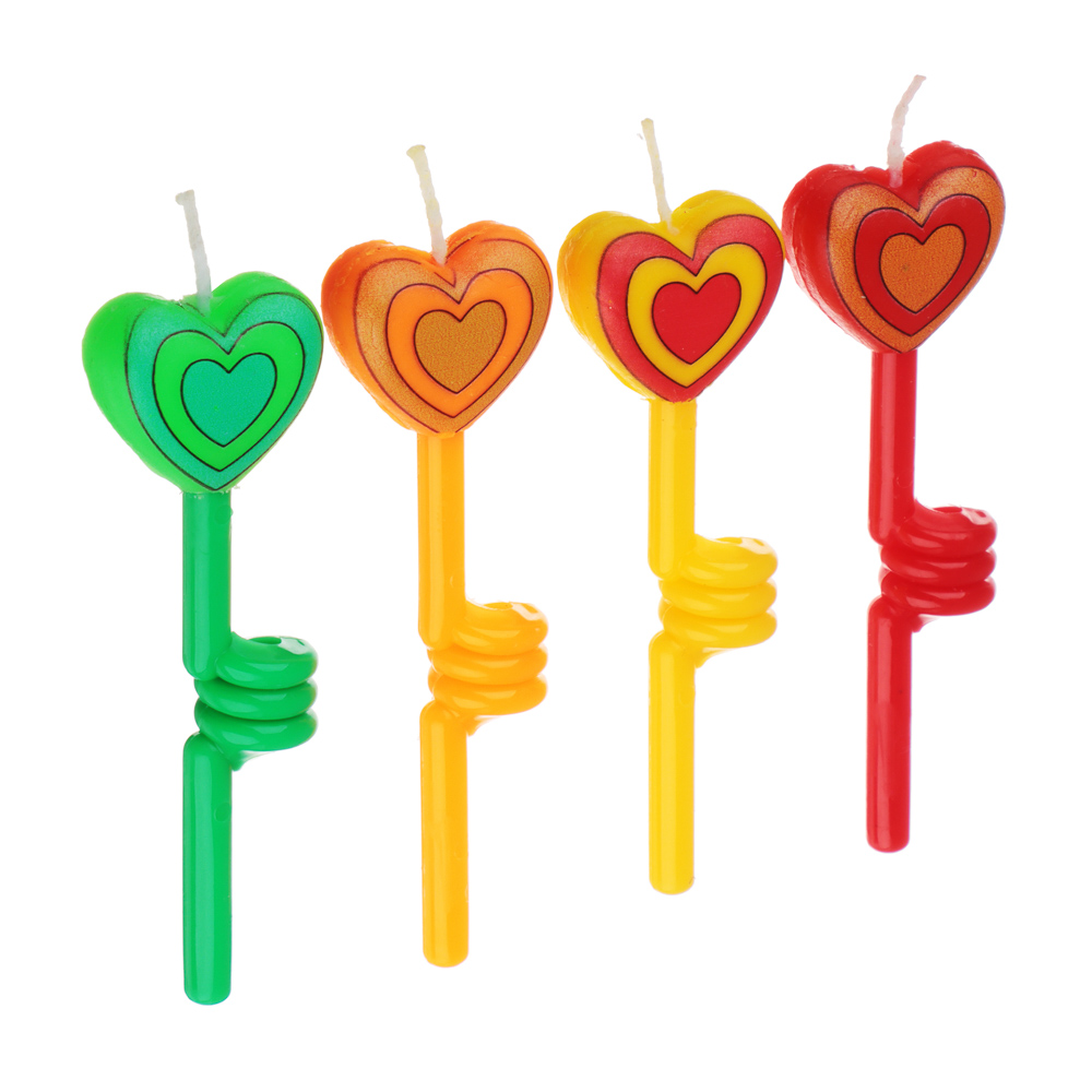 Капитан Весельчак Набор свечей для торта 4шт, 10см, парафин, пластик, 3 дизайна, арт.№ 437-232