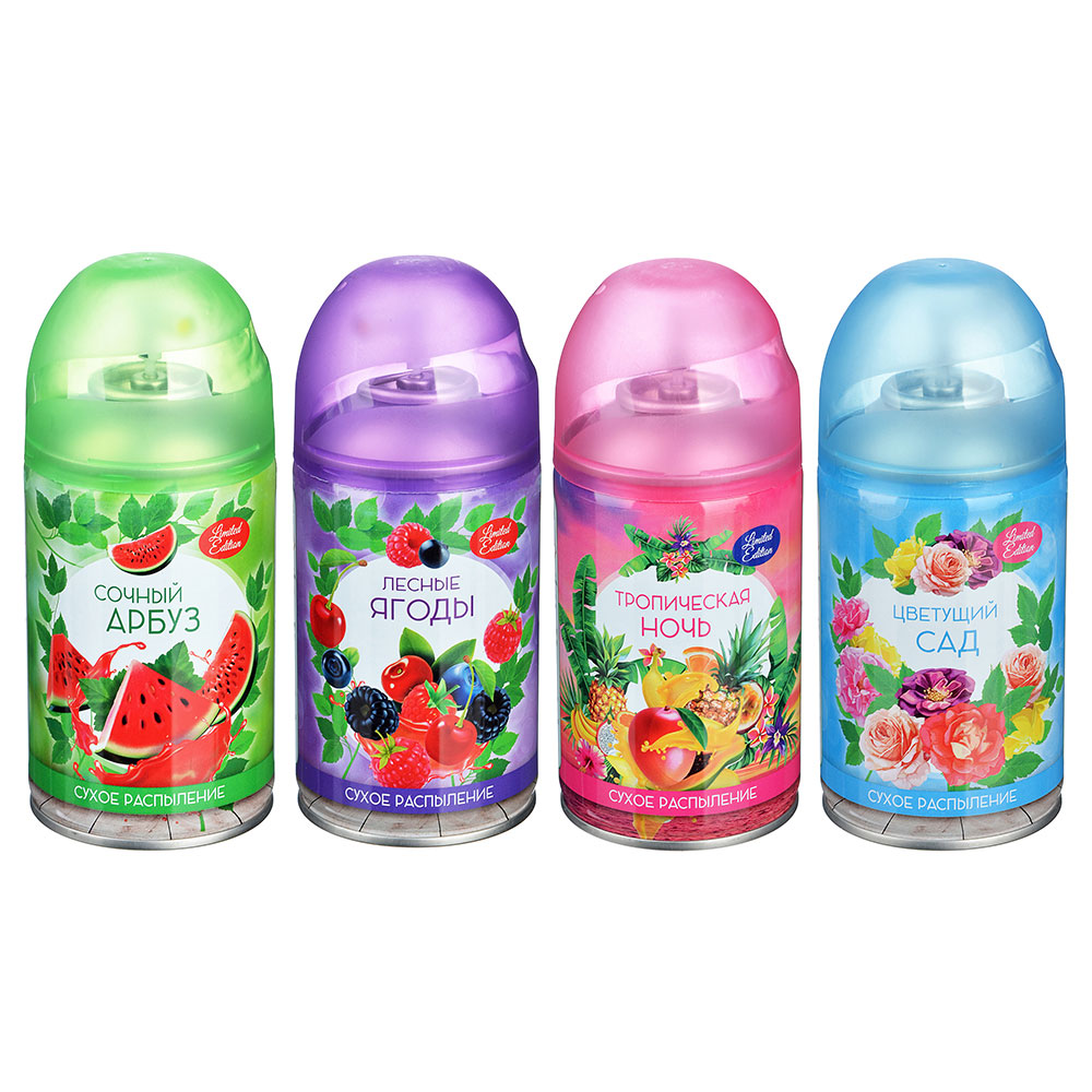 NEW GALAXY Освежитель воздуха Автоматик Limited SE 250мл (тропич.ночь,арбуз,лес.ягоды,цветущ.сад), арт.№ 778-094