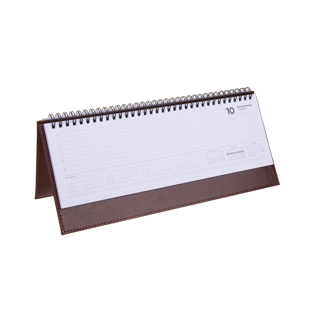 Планинг настольный на 2024 "ПРЕСТИЖ", 31x14,5см, 128 стр., тв.обложка, иск.кожа, спираль, 4 цвета, арт.№ 572-144