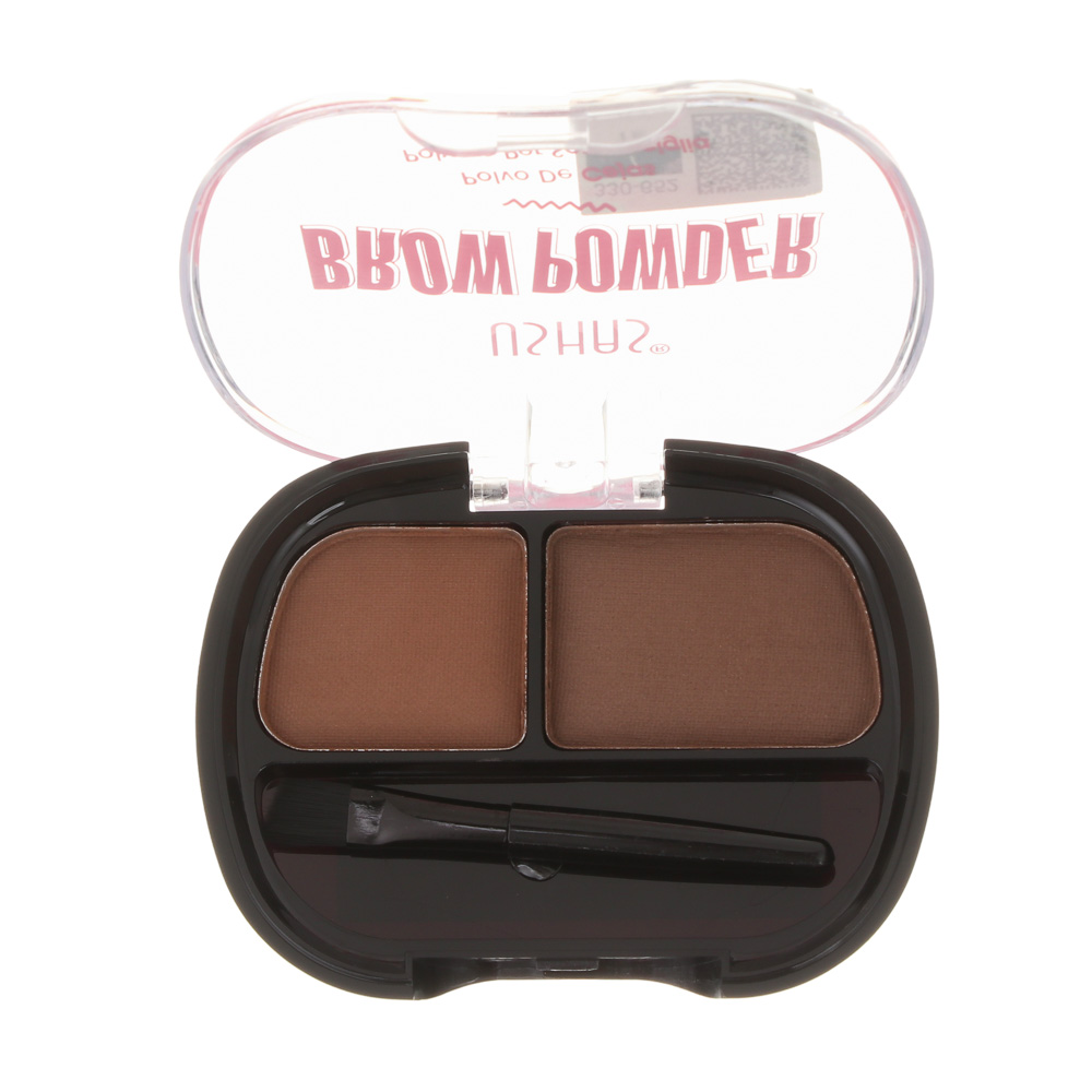 Тени для бровей с кисточкой в комплекте, тм USHAS, 3,8г, арт.№ 330-652