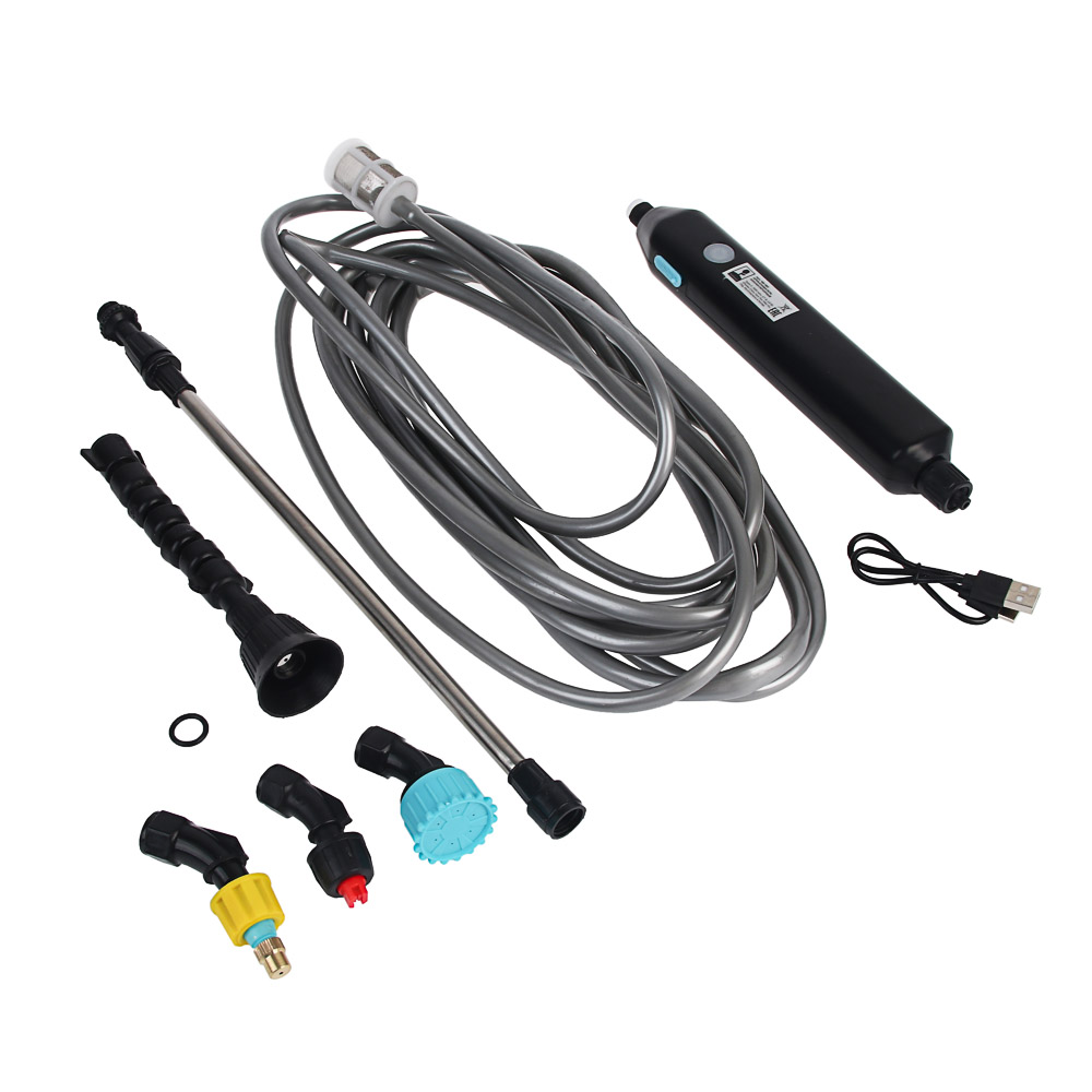 Опрыскиватель аккумуляторный садовый тм INBLOOM, 4 насадки, шланг 6м, type-c, АБС, арт.№ 166-063