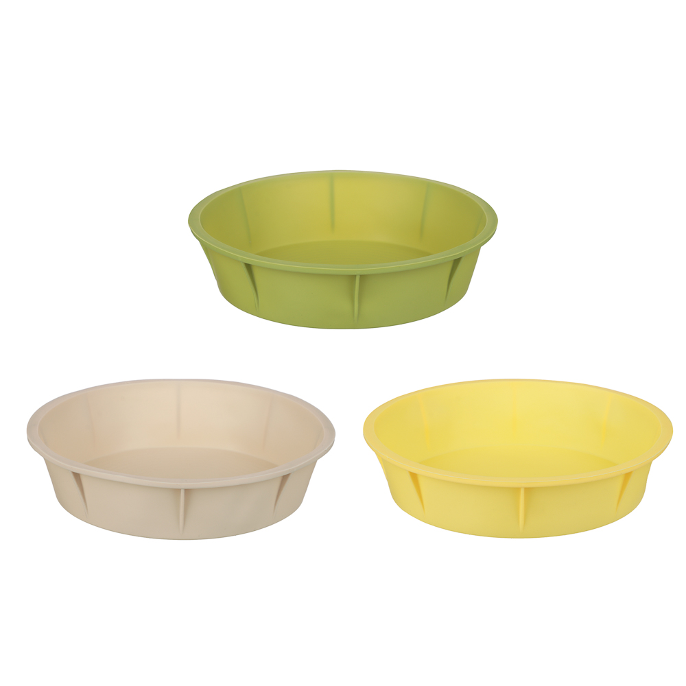 Форма силиконовая d20x5см, круглая, 3 цвета, арт.№ 856-100