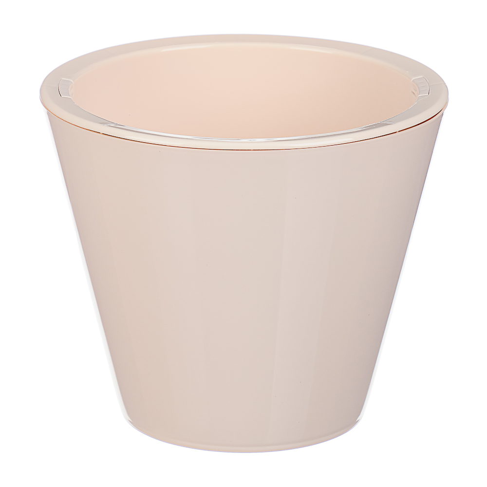 Кашпо Классика 3л, d19,5см, h16,5см пудровый пластик, арт.№ 164-383