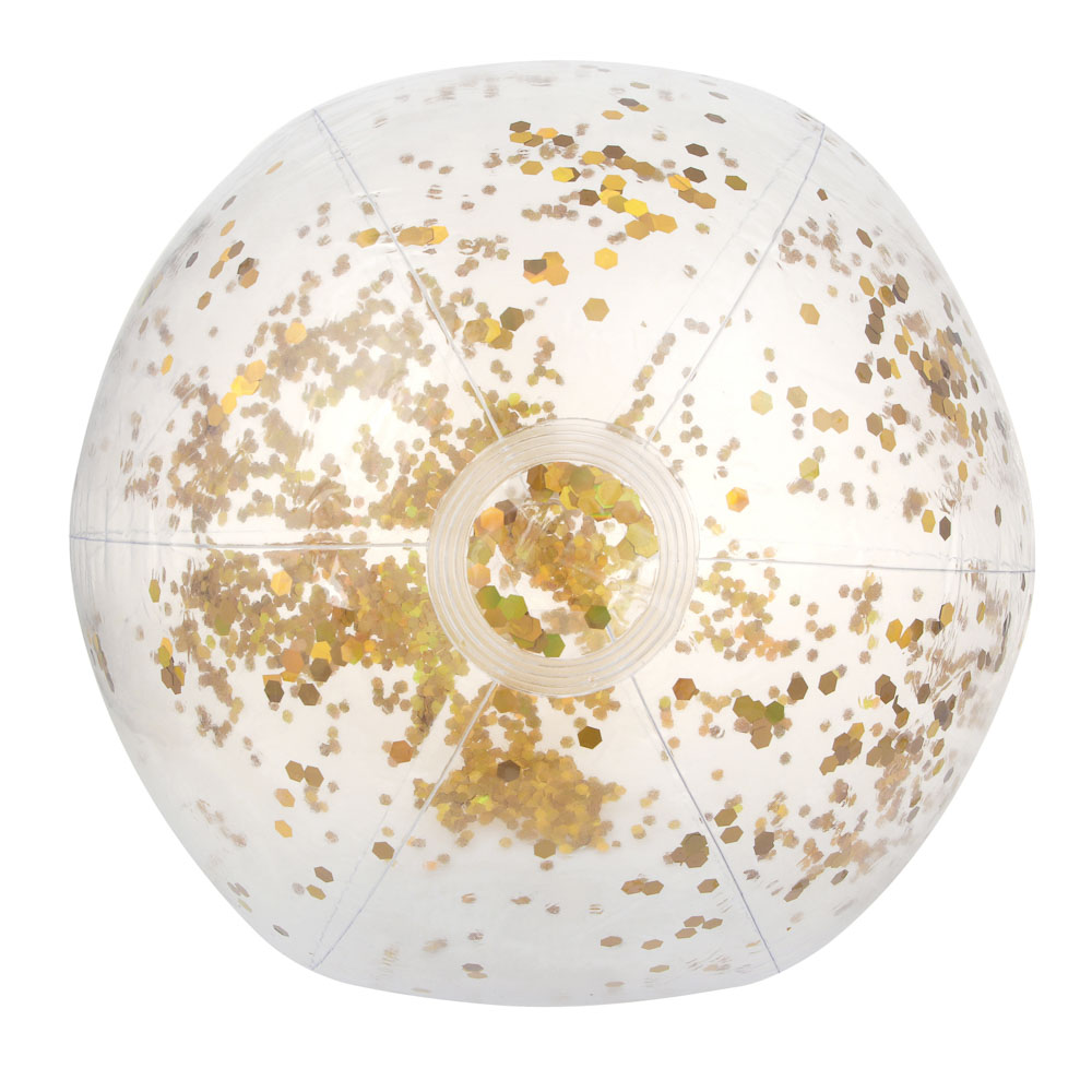 РЫЖИЙ Мяч надувной пляжный с блестками 53см, ПВХ, арт.№ 005-042