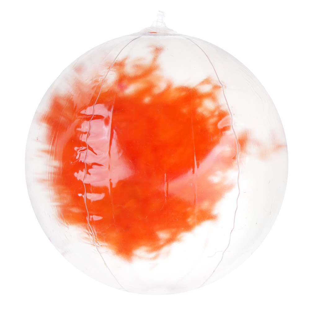 РЫЖИЙ Мяч надувной пляжный с перьями 40см, ПВХ, арт.№ 005-043