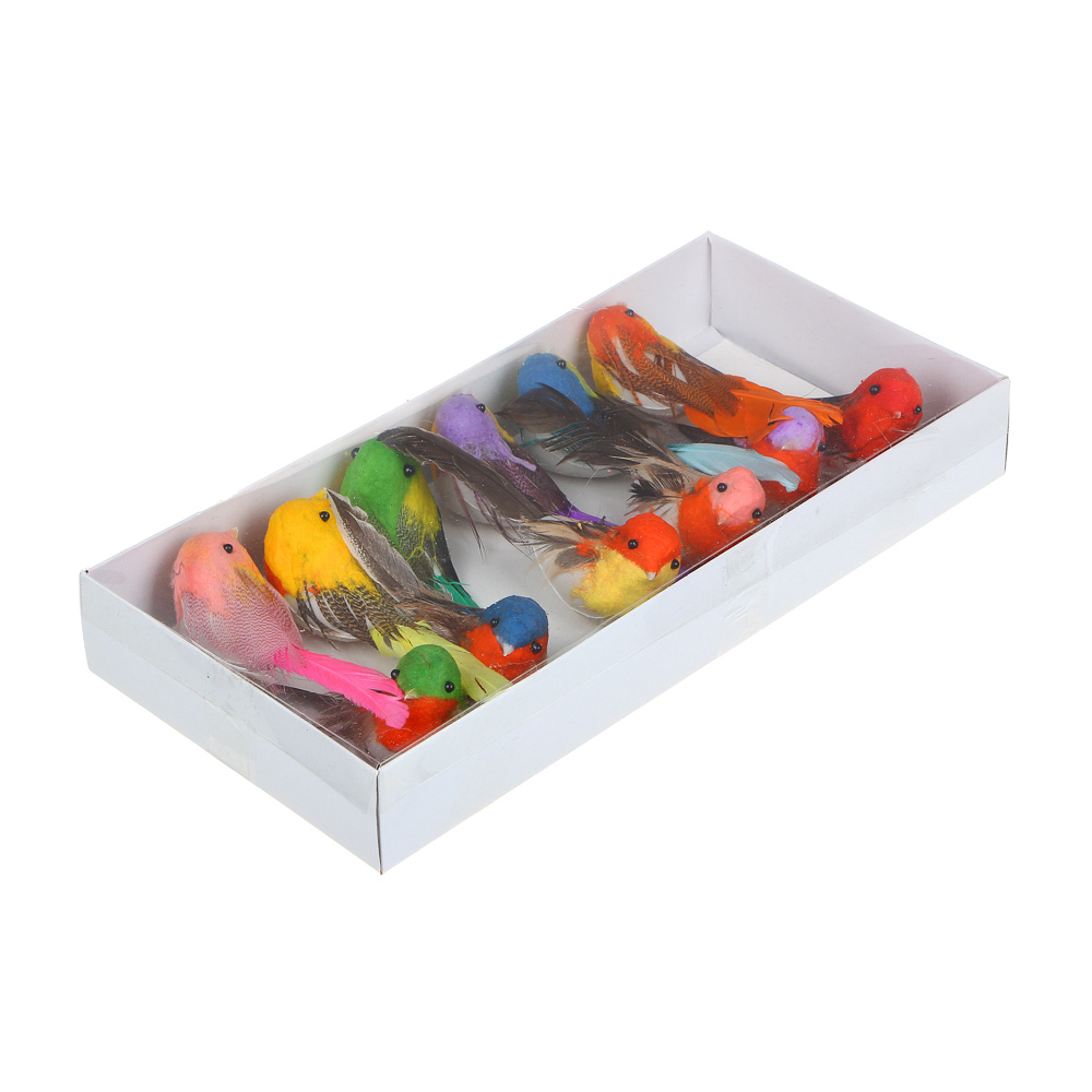 INBLOOM Птица на прищепке, 9,5см, PE, перо, арт.№ 153-119