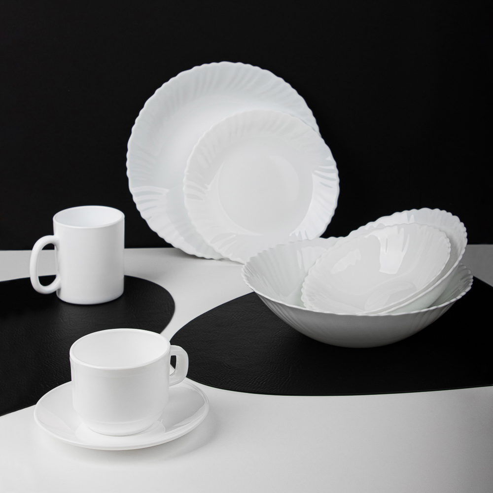 MILLIMI Бьянко Салатник, опаловое стекло, 16,5см, арт.№ 818-401