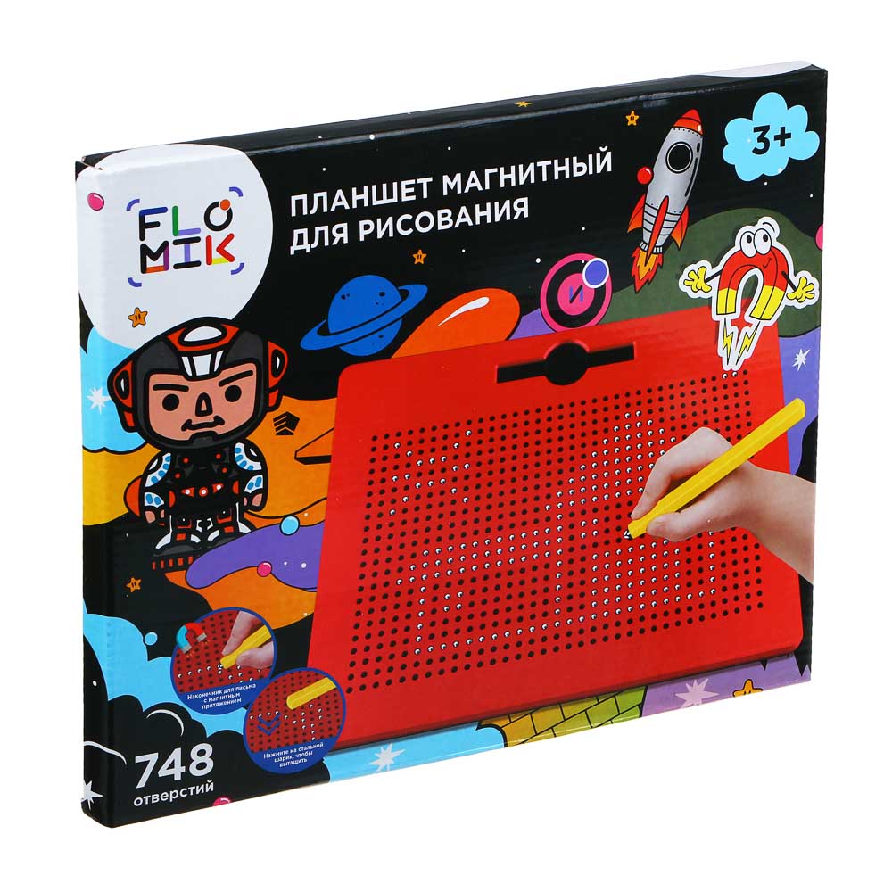 FLOMIK Планшет-мозаика, рисование магнитами, 25,8x31,5 см, магнитный держатель в комплекте, арт.№ 590-030
