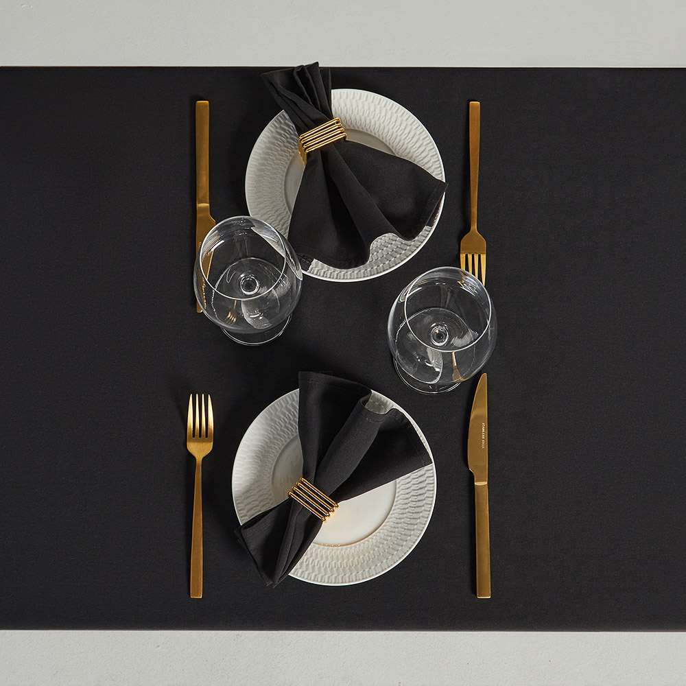 BY COLLECTION Black Line Скатерть текстильная, 140х200см, 100% хлопок, арт.№ 488-103