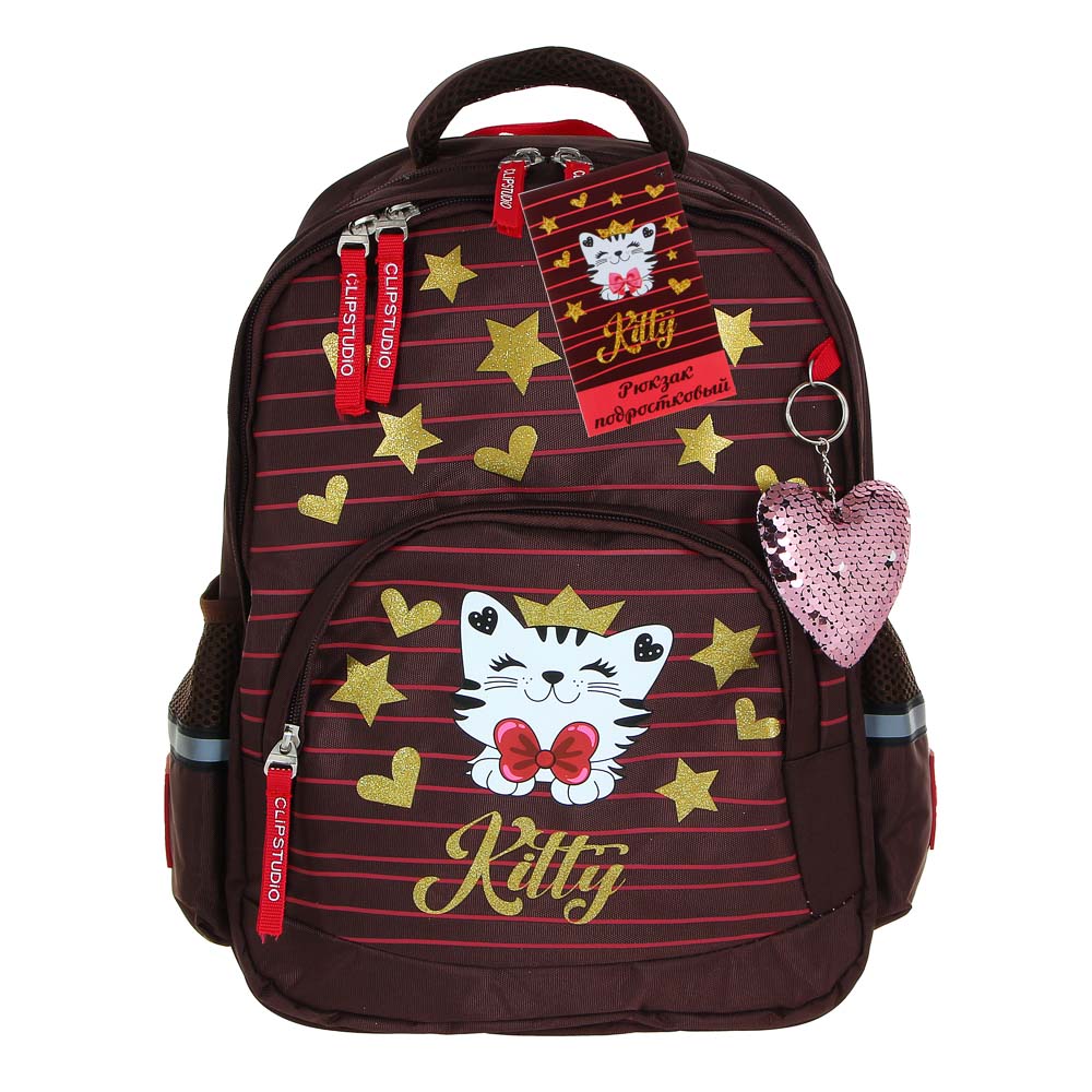 Ройал Китти Рюкзак подростковый, улучш., 41x31x18см, 2 отд., 3 кармана, уплотненная спинка и лямки, арт.№ 254-429